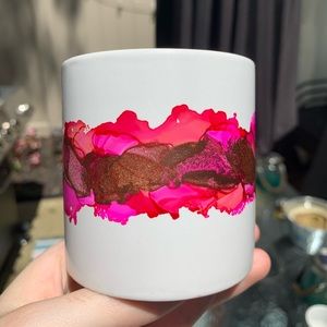 Pink and Gold Small Ceramic Succulent Plant Pot